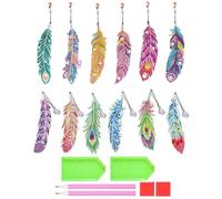 12 Pezzi Segnalibri a Piuma Segnalibro 5D Segnalibri a Forma di Piuma Segnalibri Diamond Painting Diamond Painting Segnalibri Segnalibro Pittura Diamante Fai Da Te per Regali Artigianali di Natale