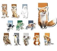 12 Pezzi Segnalibri Magnetici, Segnalibri Magnetici di Pagina in stile animali,regalo di compleanno,per Bambini, Insegnanti, Studenti, Amanti dei libri-DW001
