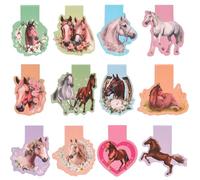 12 Pezzi Segnalibro Magnetico Cavalli, Segnalibro Bambini Animali, Segnalibro Magnetico Personalizzato Cavalli, Segnalibri Bambini Regalo Feste Regalo Laurea Appassionati di Lettura