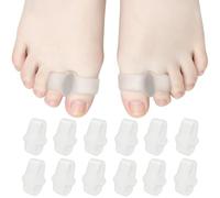 12 Pezzi Separatori per Dita dei Piedi, Separatori per le Dita dei Piedi con 2 Occhielli, Materiale in Silicone Morbido, Riutilizzabile Applicabile Pollici Sovrapposti Uomo e Donna