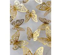 12 pezzi/set Adesivi murali a farfalla 3D cavi, decorazione per torte, decorazione per matrimoni, decorazione per soggiorno e casa, adesivi a farfalla, decorazione per gender reveal festa, Ognissanti,