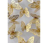 12 pezzi/set Adesivi murali a farfalla 3D cavi, decorazioni per torte, decorazioni per matrimoni, decorazioni per la casa per il soggiorno, adesivi a farfalla, decorazioni per feste di rivelazione del