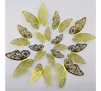 12 pezzi/set Adesivi murali a forma di farfalla 3D cavi, ideali per torte, matrimoni e decorazioni per la casa, salotto. Adesivi, decalcomanie murali, decalcomanie in vinile per decorazioni domestiche