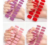 12 pezzi Set di adesivi per unghie di colore solido, serie Macaron rosa Dopamina, sfumature multiple di nero, bianco, rosso, verde, oro, copertura completa, nail wrap lucido stile gotico Y2K, adatto p