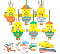 12 Pezzi Set di artigianato per pulcini di pasqua,Pulcini di Pasqua Decorazione Fai da Te,Artigianato creativo di decorazione di Pasqua,Artigianato creativo Fai da te per la Pasqua dei bambini