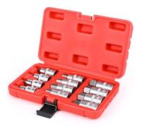 12 Pezzi Set di Bussole a Bussola Esagonali, Set di Bussole Esagonali 1/2, Bussole in Acciai per Utensili da 5-22 mm con Custodia Portatile, Anticorrosione per Uso Automobilistico e Industriale