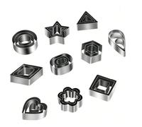 12 pezzi Set di formine per biscotti in acciaio inossidabile - a forma di cuore, fiore, rotondo, stella - da piccolo a mini, per cottura o decorazione di feste natalizie, stampi per biscotti in metall