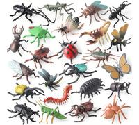 12 pezzi Set di giocattoli modello di insetti e animali in miniatura, farfalle, libellule, formiche, cavallette, api, cicale, mosche, scarafaggi, giocattoli educativi per l'apprendimento dei bambini,