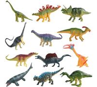 12 Pezzi Set di Giocattoli per Dinosauri, Piccolo Dinosauro Realistico, Mini Dinosauro in Plastica, Adatto per Regali di Compleanno, Regali di Natale, Premi in olorati)