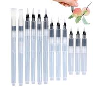 12 Pezzi Set di Pennelli per Acquerello, Pittura Penna ad Acqua Acquerello Ricaricabili, Penna ad Acqua di Dimensioni Fine/Media/Grande per Pittura, Calligrafia e Bambini (A)