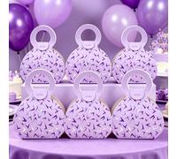 12 pezzi Set di scatole regalo a tema K-Pop con manici, scatola regalo stile luce viola, scatola per caramelle, scatola per spuntino, scatola regalo per feste K-Pop, forniture per confezioni regalo di