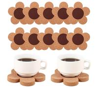 12 Pezzi Set di Sottobicchieri In Sughero A Forma di Fiore, 4 Pollici di Sp1718