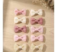 12 pezzi/Set Fermagli per capelli a fiocco con pois e colore unito carini per bambine, regalo perfetto per ragazze per le vacanze e l'uso quotidiano Tagli UnicaColore unicoLega di ferro