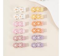 12 pezzi/Set Fermagli per capelli stile dopamina carini con fiori & cuori per bambina, non dannosi, adatti per le vacanze e l'uso quotidiano Y2 Tagli UnicaPianteLega di ferro