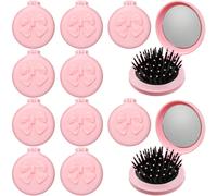12 pezzi Set regalo per ragazze, include: spazzola per capelli mini con fiocco rosa, pettine pieghevole per districare, spazzola rotonda per massaggio del cuoio capelluto, adatto per festa di nascità,