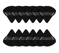 12 Pezzi Soffio di Cipria Triangolo Soffio di Cipria Morbido Soffio di Cipria Riutilizzabile Soffio di Velluto Asciutto Bagnato Triangolo per Fondotinta in Polvere Sciolta Crema Quotidiana (Nero)