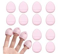 12 pezzi Soffio di polvere per dita Soffio di cipria Mini Soffio di cipria morbido per correttore di fondotinta Strumento di trucco per fondotinta cosmetico in polvere (rosa)