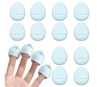 12 pezzi Soffio di polvere per dita Soffio di cipria Mini Soffio di cipria morbido per fondotinta Correttore Fondotinta cosmetico Spugna in polvere Strumento per il trucco bagnato e asciutto (blu)