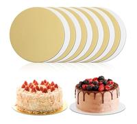 12 Pezzi Sotto Torta Rotondo 20 cm x 2 mm Cake Board Sottotorta Rotondo Cakeboard per la Visualizzazione e Il Trasporto di Torte(Bianco&Oro)