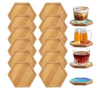 12 Pezzi Sottobicchieri a Mosaico in Bambù, Sottobicchieri in Bambù, Sottobicchiere Mosaico in Base, Sottobicchier in Porcellana per Candele, per Piante Tazze
