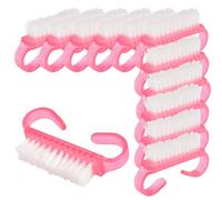 12 Pezzi Spazzola antipolvere unghie clipper dispositivo di rimozione incarnito spazzolina per unghia spazzola bucato pedicure attrezzi strumenti per pedicure plastica rosa NOLITOY