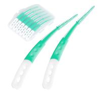 12 Pezzi Spazzolini Interdentali con Scatola,Design Curvo Scovolino Denti Scovolini Interdentali in Gomma Spazzolino Interdentale,Pulisce lo Spazio Interdentale e Rimozione Della Placca-Verde