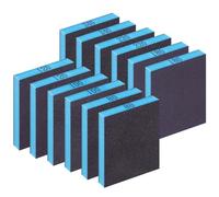 12 Pezzi Spugne Abrasive, 80/100/120/180/220/240 Granularità Spugne Abrasive Riutilizzabile Bagnato-Asciutto per Legno e Metallo, Ringhiere, Lucidatura di Mobili - Blu