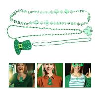 12 pezzi St Patricks Day Clover Pead Necklace Set St Patrick's Day Costume