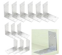 12 Pezzi Staffe a l per Legno In Acciaio Inox A Forma di L Connettore Angolare Staffe Angolari 90 Gradi Legno Staffetta Angolare Angolari Metallo per Legno Squadrette Angolari (4,8 x 8,5 x 8,5 cm)
