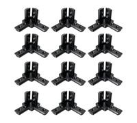 12 pezzi staffe angolari a 3 vie, 3030 nero otto fori con vite di bloccaggio M6X8