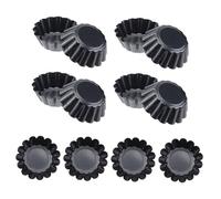 12 pezzi Stampi Mini Crostate in Acciaio Carbonio Antiaderente Teglie Tart Muffin Riutilizzabili per Dolci Cupcake e Tartine Forma Fiore per DIY