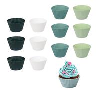 12 Pezzi Stampi per Muffin in Silicone Stampo Cupcake Riutilizzabili Antiaderenti Stampi per Torte Gelati Muffin Budini Crostata di Uova 4 colori