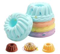 12 Pezzi Stampi Silicone Dolci, Stampo Muffin Silicone Riutilizzabile, Disponibile in 4 Colori Stampo per Budino, Stampo Ciambelline, Stampi in Silicone per Torte, Dessert, Cioccolatini, Gelatine
