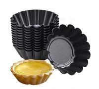 12 pezzi Stampo in acciaio al carbonio antiaderente per crostate di uova, stampo per mini tortine, stampo per muffin, cupcake e budino - per fare crostate, crostate di uova cinesi, torte Tagli Unica,6