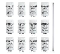 12 Pezzi Starter Tubo Fluorescente, Starter Neon, Tubi Fluorescenti, per Lampade da 4-65W 220-240V, Elettrici per Lampade Fluorescenti, Materiali Ignifughi Non Contiene Componenti Radioattivi o Piombo