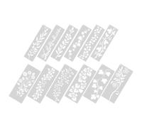 12 Pezzi Stencil Floreali per Pittura, Modelli PET Chiari | Guide Tracciabili per Artisti e Scrapbooker, Disegni Fini di Foglie e Viti, per Pareti e Cartelli