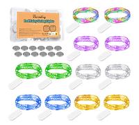 [12 Pezzi] Stringa Luci LED a Batteria, 2M Filo di Rame con 20 LEDs Lucine Led Decorative a Batteria Multicolore Impermeabile Luci Led Stringa per Esterni e Interni, Casa, Feste, Matrimonio (6 Colori)