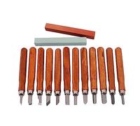 12 Pezzi strumenti per la creazione di stampini liutaio per tasti di chitarra atrezzi strumento per chitarra strumento con manico in legno attrezzo strumento di riparazione Bambù