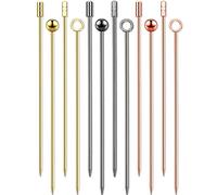 12 Pezzi Stuzzicadenti da Cocktail, 11cm Bastoncini da Cocktail in Acciaio Inossidabile Bastoncini da Cocktail Riutilizzabili Bastoncini di Frutta per Finger Food, Piccoli Snack, Antipasti e Cocktail