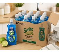 12 Pezzi Svelto Piatti Titanium Fresh Lime 650Ml Detersivo Sgrassante Potente