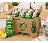12 Pezzi Svelto Piatti Titanium Limone 650Ml Detersivo Sgrassante Potente Mix