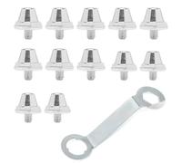 12 Pezzi Tacchetti a Vite per Calcio, Tacchetti di Ricambio con Chiave per Tacchetti per Scarpe da Calcio in Alluminio, Metallo, Tacchetti di Ricambio Compatibili con Tacchetti per Scarpe da Calcio, 2