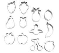12 Pezzi Tagliabiscotti Creativi a Forma di Frutta | Argento, senza Bave e Delicato Sulle Mani, Facile da Usare per Argilla Polimerica e Lavori Creativi