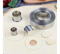 12 pezzi Tagliabiscotti, Stampi per Pasta Sfoglia e Impasti in Acciaio Inossidabile, Adatti per Fare Impasti, Involucri per Ravioli, Ciambelle, Accessori da Forno Essenziali per la Cucina Domestica, S