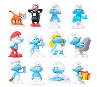 12 Pezzi The Smurfs CakeTopper, Puffi Personaggi Set, Puffi Cake Topper, per Bambini Compleanno Regali, Decorazione per torta regalo di compleanno per bambini, decorazioni per torte