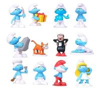 12 Pezzi The Smurfs CakeTopper, Puffi Personaggi Set, Puffi Cake Topper, per Bambini Compleanno Regali, Decorazione per torta regalo di compleanno per bambini, decorazioni per torte