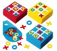 12 pezzi Tic Tac Toe Game, regalino compleanno per bambini, quattro colori feltro Tic Tac Min, gioco di feltro colorato con X e O per bambini, giocattolo educativo, adatto per compleanno, festa dei
