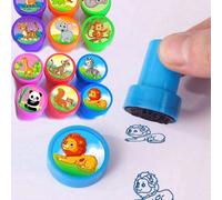 12 pezzi Timbri animali, regalo per feste di compleanno, timbri autoinchiostranti, colori e disegni casuali - ricompense per la classe, riempitivi per la festa della mamma, regali per la festa di laur