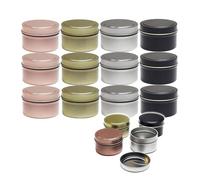 12 Pezzi Tontenitori per Candele,55 ml Barattolo per Candele,Candele Barattoli Vuoti per la Produzione di Candele,Candele Contenitori,Scatola di Metallo Riutilizzabile con Coperchi,Oro Rosa