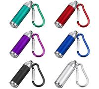 12 pezzi Torcia Mini Portachiavi in Lega di Alluminio gancio | Luce Brillante, Clip Rapida, per Anelli Portachiavi e Passanti Cintura, Casa ed Emergenza Colore Casuale